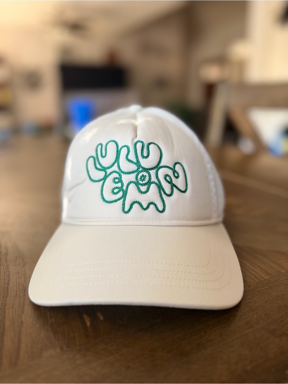 Lululemon Trucker Hat with Teal Embroidered Text adjustable S/M